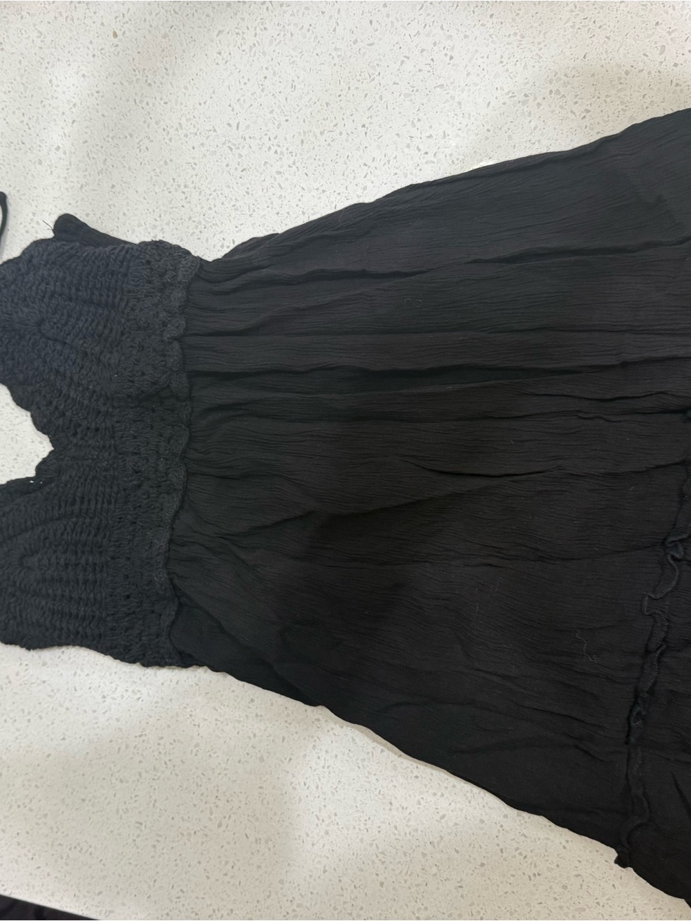 Blush Black Smocked Strapless Maxi Dress